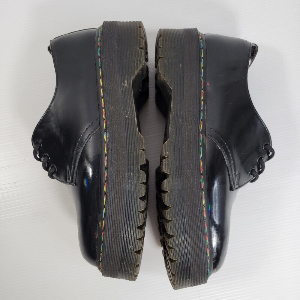 Dr Martens 1461 Limited Edition Rainbow Chunky Quad Platform Shoes Black Docs - Picture 7 of 10